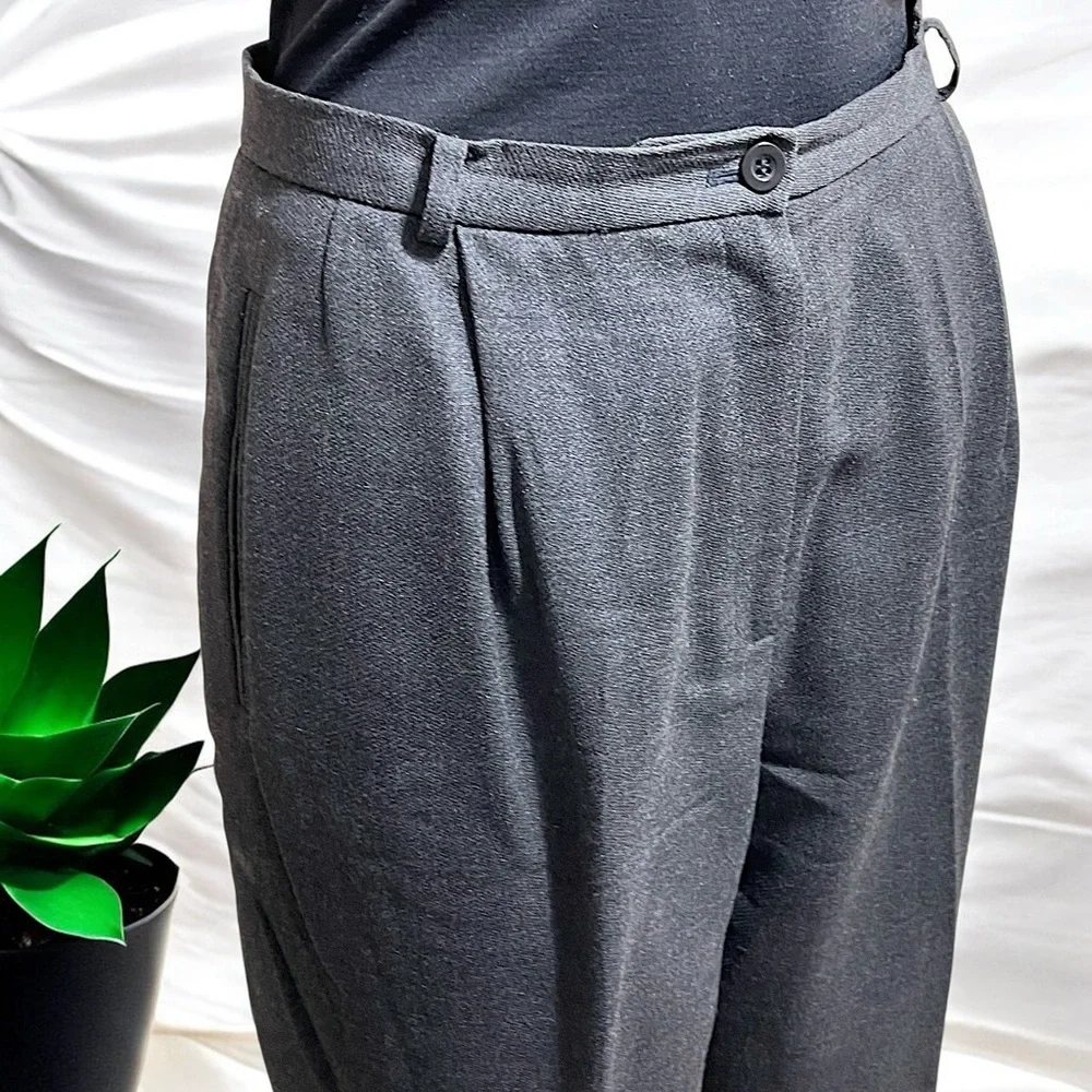 Liz Claiborne Collection Wool Gray High-Waisted Trousers - Picture 6 of 16